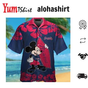 Atlanta Braves Mickey Mouse Hawaiian Tropical Short Sleeve Shirt