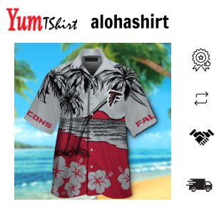Atlanta Falcons Button Up Hawaiian Short Sleeve Tropical Shirt