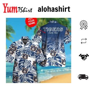 Auburn Tigers Button Up Short Sleeve Hawaiian Tropical Shirt