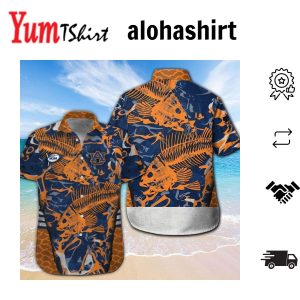 Auburn Tigers Fishing Short Sleeve Button Up Tropical Hawaiian Shirt