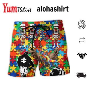 Autism Awareness It’s Ok To Be Different Color Aloha Hawaiian Beach Shorts
