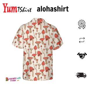 Autumn Mushrooms Hawaiian Shirt Short Sleeve Mushtroom Shirt For Men & Women
