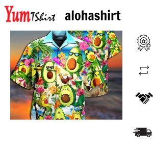 Avocado Chilling By The Beach Hawaiian Shirt Tropical Beach Shirt Button Down Shirt Gift For Family Hawaiian Set GiftHawaii Shirt Party