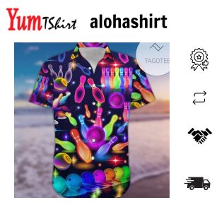 Awesome Colorful Bowling Neonlight Unisex Hawaiian Shirts