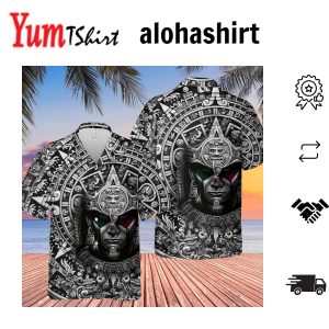 Aztec Mexico Skull Hawaiian Shirt Perfect Skull Aloha Shirt Skull Clothing Skull Hawaii Shirt Men