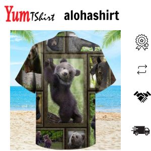 Baby Bear 3D Pictures Green Brown Hawaiian Shirt 3D Summer Gifts