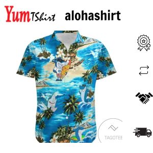 Baby Shark’s Surfboard Adventures on Summer Hawaiian Shirt