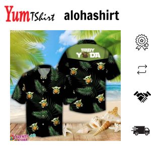 Baby Yoda Hug Pineapple Hawaiian Shirt