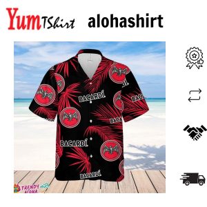 Bacardi Hawaiian Palm Leaves Pattern Shirt Beer Summer Party Hawaiian Shirt Schlitz Beer Shirt