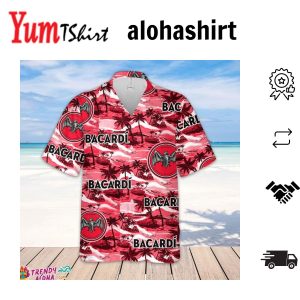 Bacardi Hawaiian Sea Island Pattern Hawaiian Shirt Summer Beer Hawaiian Shirt
