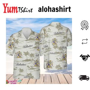Ballantines Hawaiian Beach Pattern Shirt Summer Beer Hawaiian Shirt