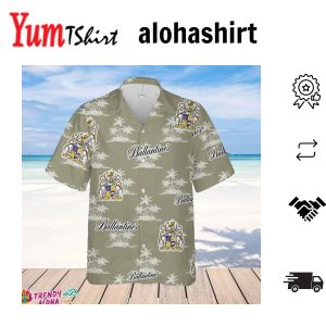 Ballantines Hawaiian Coconut Island Pattern Hawaiian Beer Lover Shirt Classic Flowers Beer Aloha Shirt