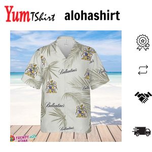 Ballantines Hawaiian Palm Leaves Pattern Shirt Beer Summer Party Hawaiian Shirt Ballantines Beer Shirt