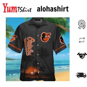 Baltimore Orioles Hawaiian Shirt Short Sleeve Tropical Button Up