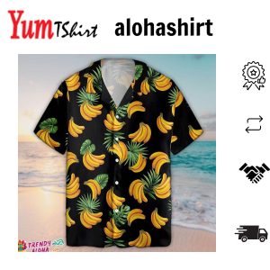 Banana Hawaiian Shirt Banana Palm Leaf Pattern Hawaiian Aloha Beach Shirt