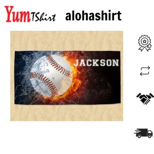 Baseball Design Personalized Beach Towels Adults Kids Unique Design