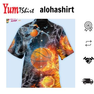 Basketball Fire And Water Hawaiian Shirt