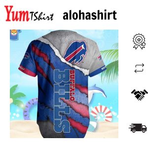 Buffalo Bills Exclusive Hawaiian Tropical Short Sleeve Button Up Shirt