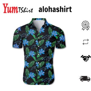 Beach Shirt Carolina Panthers Hawaiian Shirt Floral Button Up Slim Fit Body