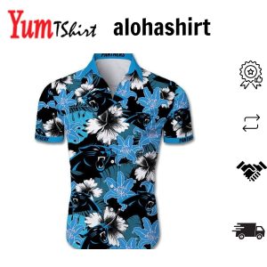Beach Shirt Carolina Panthers Hawaiian Shirt Tropical Flower Short Sleeve Slim Fit Body