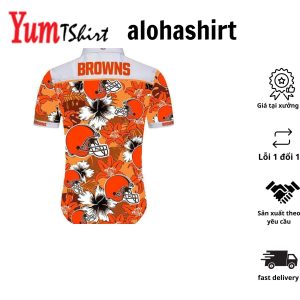 Beach Shirt Cleveland Browns Hawaiian Shirt Tropical Flower For Fans