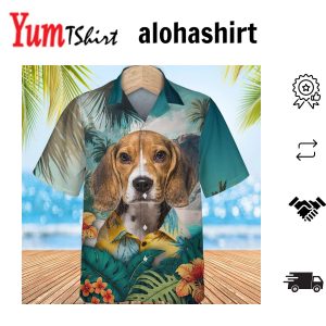Beagles Enjoy Night Adventures on Hawaiian Shirt