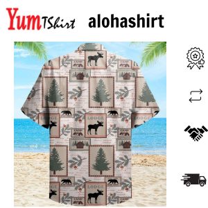 Bear Creak Lodge Beige Hawaiian Shirt 3D Bear Lover Hawaiian Shirt For Summer Gifts