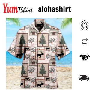 Beige Bear Creek Lodge Hawaiian Shirt Ideal Summer Gifts