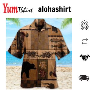 Bear Sunny Day Adventure 3D Design Hawaiian Shirt