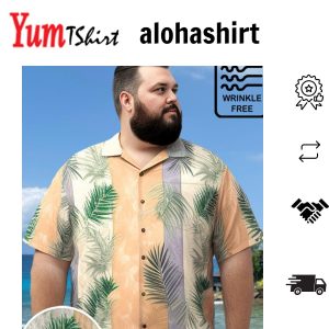 Big & Tall Hawaii Casual Fringe Coconut Leaf Free Seersucker Shirt