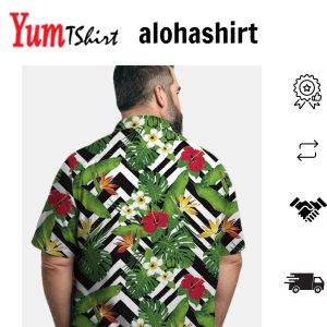 Big & Tall Hawaii Chevron Stripe Tropical Plant Free Seersucker Shirts