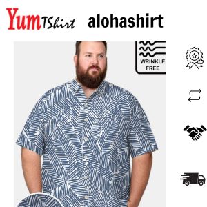 Big & Tall Hawaii Coconut Leaf Free Seersucker Shirt