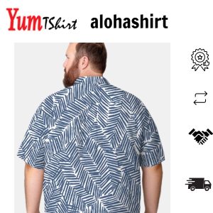 Big & Tall Hawaii Coconut Leaf Free Seersucker Shirt
