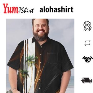 Big & Tall Hawaii Coconut Tree Artistic Line Quick Drying Shirt
