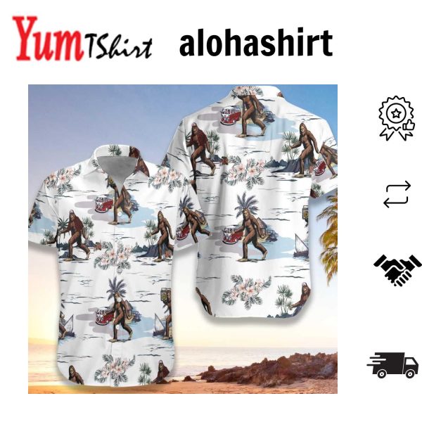 Bigfoot Floral Aloha Hawaiian Shirts For Men & For Women