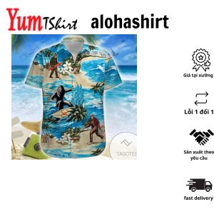 Bigfoot Surfing Sun Inspired Hawaiian Shirt Unique Design