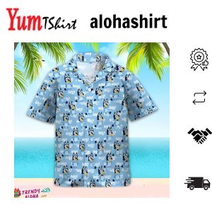 Bluey Family and Dad Life Featured in Hawaiian Shirt
