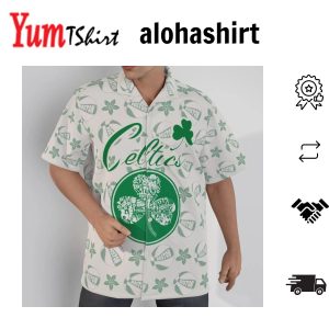 Boston Celtics Flower Pattern 3D Hawaiian Shirt