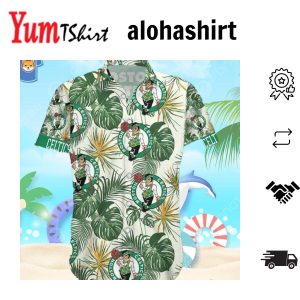 Boston Celtics Hawaiian Shirt Hibiscus Flower Pattern