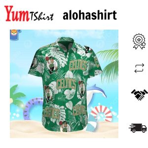 Boston Celtics Hawaiian Shirt Palm Leaves Pattern All Over Print