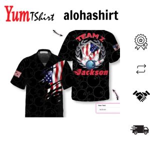 Bowling Team American Flag Personalized Hawaiian Shirt Group Hawaii Shirt Summer Gifts Gifts For Bachelor Party Best Gifts For Men