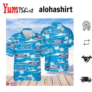 Bud Light Hawaiian Beach Pattern Shirt Hawaii Beer Shirt Bud Light Hawaiian Summer Shirt Bud Light Aloha Shirt