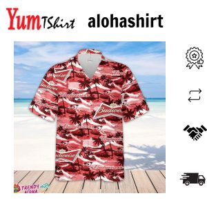 Budweiser Hawaiian Sea Island Pattern Hawaiian Shirt Summer Beer Hawaiian Shirt