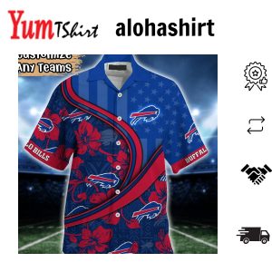Buffalo Bills Short Sleeve Button Up Hawaiian Tropical Shirt Chic