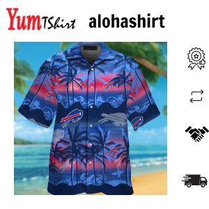 Buffalo Bills Short Sleeve Button Up Hawaiian Tropical Shirt Chic