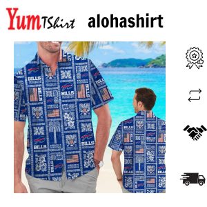 Buffalo Bills Summer Commemorative Short Sleeve Button Up Tropical Hawaiian Shirt