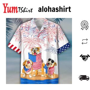 Bulldog Hawaii Aloha Beach Shirts For Summer Dog Hawaii Shirt For Independence Day Freedom Of Usa Gift To Dog Lovers