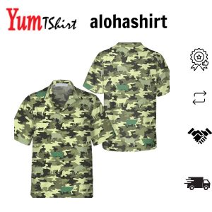 Cow Camouflage Pattern Reflecting Hot Cold Hawaiian Shirt