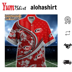 Carolina Hurricanes NHL Us Flag Hawaiian Shirt Custom Summer Aloha Shirt