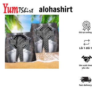 Celtic Armor Metal Irish Cool Style Aloha Hawaiian Beach Shorts